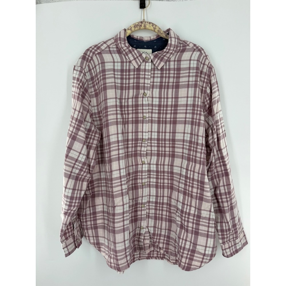 Jachs Girlfriend Purple Plaid Button Down Shirt Long Sleeve XXL
